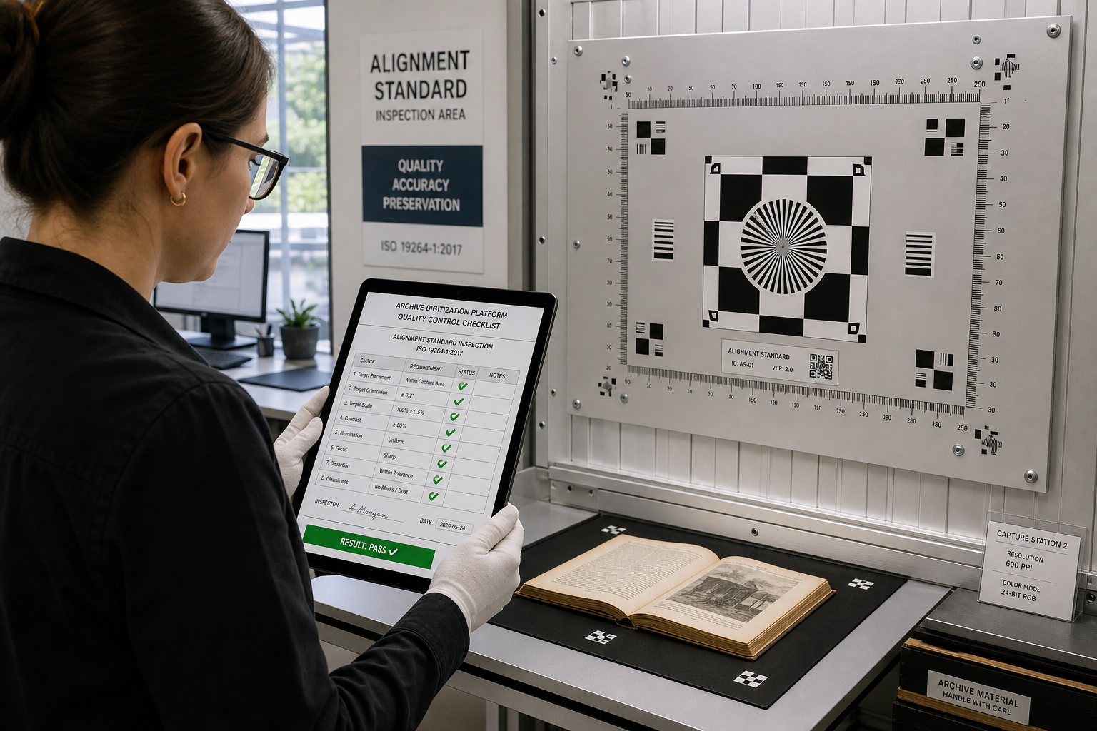 Alignment standard inspection of library archive quality checklist
