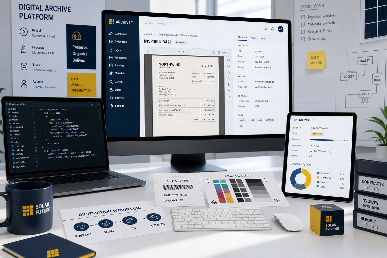 Corporate document archive application